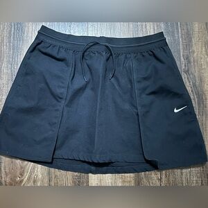 Nike Black Womens L Canvas Pleated TennisGolf Skirt elastic waist & draw string